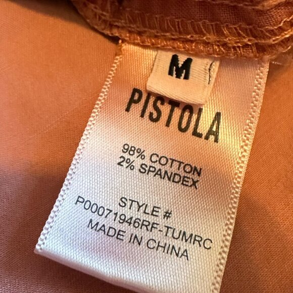 Pistola Coral Shorts Romper Short Sleeves Drawstring Waist Cotton Size Medium - Picture 7 of 10